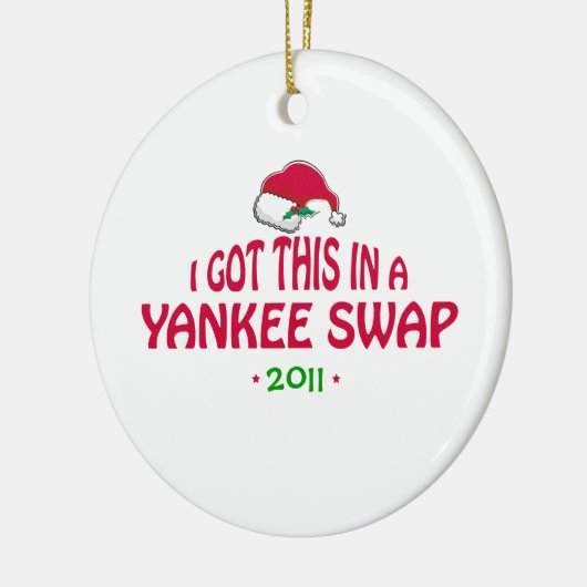 Yankee-Swap-Geschenk - Weihnachtsmannmütze Keramikornament (Links)