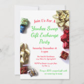 Yankee Swap Weihnachts-Party Geschenkbörse Einladung (Vorderseite)