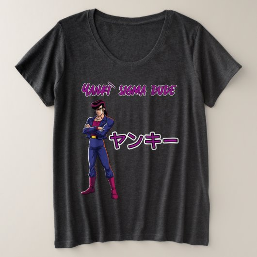 Yankī Sigma Typ Große Größe T-Shirt (Design vorne)