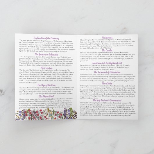 Yanna Kirche-Taufe Programm (Innenseite)