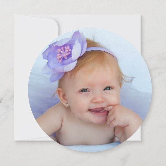 Yanna Round Foto Dankeschön Card Einladung (Rückseite)