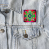 YANTRA - das große Rad - grün rosa Button (Beispiel)