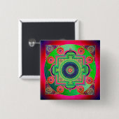 YANTRA - das große Rad - grün rosa Button (Vorne & Hinten)