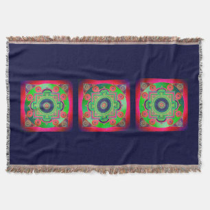 YANTRA - das große Rad - grün rosa Decke