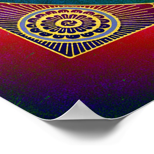 YANTRA - das große Rad - grün rosa Poster (Ecke)