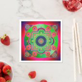 YANTRA - das große Rad - grün rosa Serviette (Beispiel)