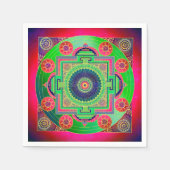 YANTRA - das große Rad - grün rosa Serviette (Vorderseite)