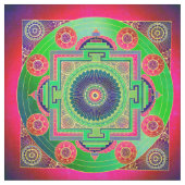 YANTRA - das große Rad - grün rosa Stoff (Nahaufnahme)