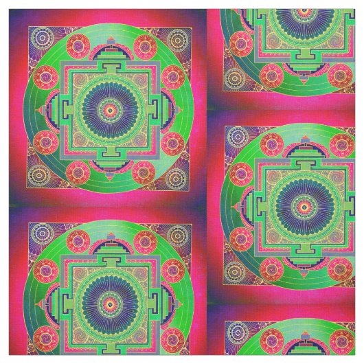 YANTRA - das große Rad - grün rosa Stoff (Muster)