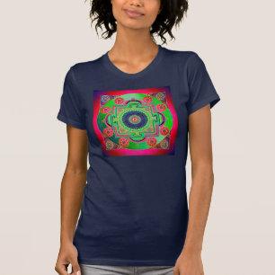 YANTRA - das große Rad - grün rosa T-Shirt