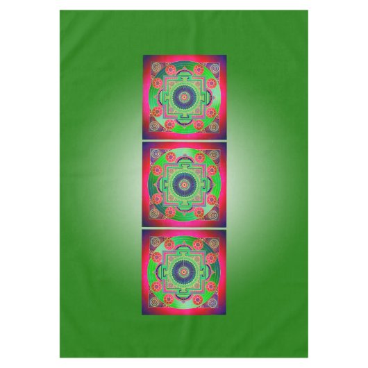 YANTRA - das große Rad - grün rosa Tischdecke (Vorderseite)