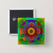 YANTRA - das große Rad - grüne Violette Button (Vorne & Hinten)