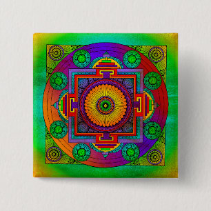 YANTRA - das große Rad - grüne Violette Button