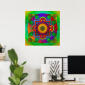 YANTRA - das große Rad - grüne Violette Poster (Heimbüro)