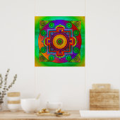YANTRA - das große Rad - grüne Violette Poster (Küche)