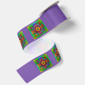 YANTRA - das große Rad - grüne Violette Satinband (Rückseite)
