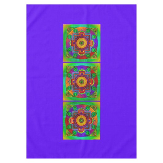 YANTRA - das große Rad - grüne Violette Tischdecke (Vorderseite)