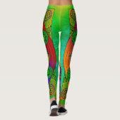 Yantra die große grüne Violette Leggings (Rückseite)