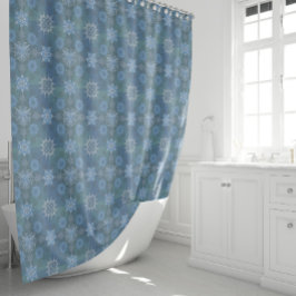 Yantra-Inschrift mit Hexa-Dreiecken (neue Fassung) Duschvorhang