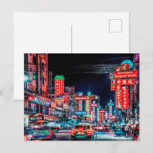 Yaowarat Road Postkarte (Vorne/Hinten)