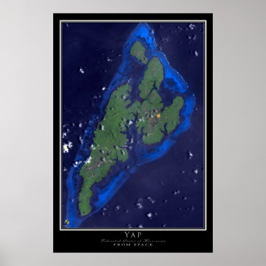 Yap Micronesia von Space Satellite Art Poster (Vorne)