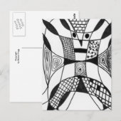 "Yappy Dog" Abstrakte Design Postkarte (Vorne/Hinten)