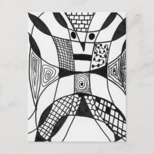 "Yappy Dog" Abstrakte Design Postkarte