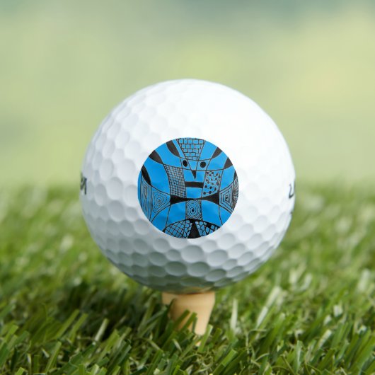 "Yappy Dog Blue" Abstrakte Wilson Golf Balls Golfball (Insitu T-Shirt)