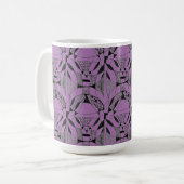 "Yappy Dog on Lila Tiled" Abstrakte Design-Tasse Kaffeetasse (Vorderseite Links)
