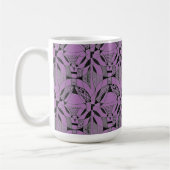 "Yappy Dog on Lila Tiled" Abstrakte Design-Tasse Kaffeetasse (Links)