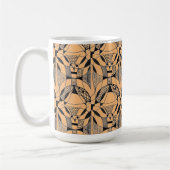 "Yappy Dog on Orange Tiled" Abstrakte Design-Tasse Kaffeetasse (Links)