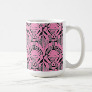 "Yappy Dog on Pink Tiled" Abstrakte Design-Tasse Kaffeetasse