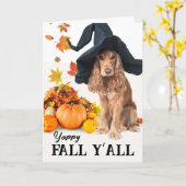 Yappy Fall Y’all Halloween Cocker Spaniel Karte (Gelbe Blume)