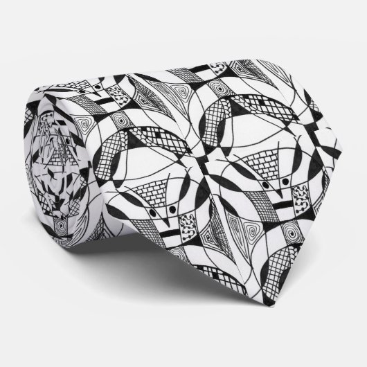 "Yappy Hogs" Abstrakte Design-Krawatte Krawatte (Gerollt)