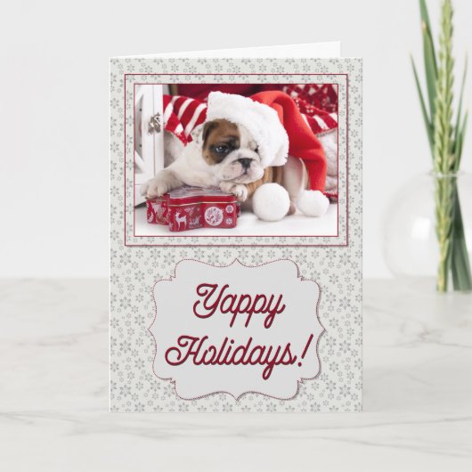 Yappy Holiday Bulldog Feiertagskarte (Vorderseite)