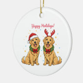 Yappy Holidays Golden Retriever Golden Xmas Keramik Ornament (Links)