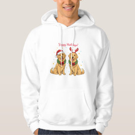 Yappy Holidays Golden Retriever Hoodie Golden Xmas