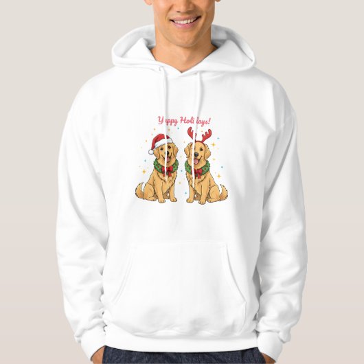 Yappy Holidays Golden Retriever Hoodie Golden Xmas (Vorderseite)