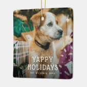 Yappy Holidays Niedlich Puppy Dog Weihnachten Keramikornament (Links)