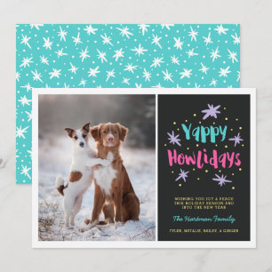 Yappy Howlidays Dog Weihnachtsgebäck Foto Black Feiertagskarte