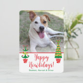 Yappy Howlidays Foto Feiertagskarte (Stehend Vorderseite)