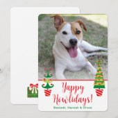 Yappy Howlidays Foto Feiertagskarte (Vorne/Hinten)