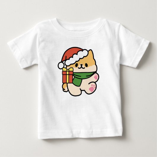 Yappy Howlidays - Niedlicher Cartoon für Weihnacht Baby T-shirt (Vorderseite)