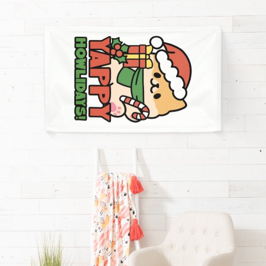Yappy Howlidays - Niedlicher Cartoon für Weihnacht Banner (Insitu)