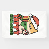 Yappy Howlidays - Niedlicher Cartoon für Weihnacht Banner (Horizontal)