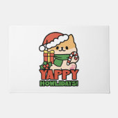 Yappy Howlidays - Niedlicher Cartoon für Weihnacht Fußmatte (Vorderseite)