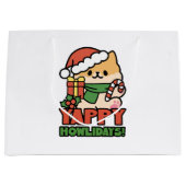 Yappy Howlidays - Niedlicher Cartoon für Weihnacht Große Geschenktüte (Vorderseite)