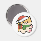 Yappy Howlidays - Niedlicher Cartoon für Weihnacht Magnet (Vorderseite/Rückseite)