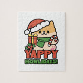 Yappy Howlidays - Niedlicher Cartoon für Weihnacht Puzzle (Vertikal)