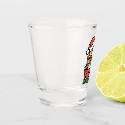 Yappy Howlidays - Niedlicher Cartoon für Weihnacht Schnapsglas (Links)